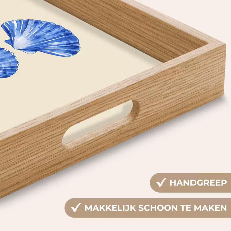 Dienblad - Schelpen - Blauw - Beige — 5