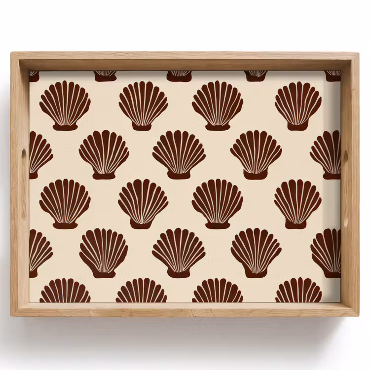 Dienblad - Schelpen - Bruin - Patroon — 1