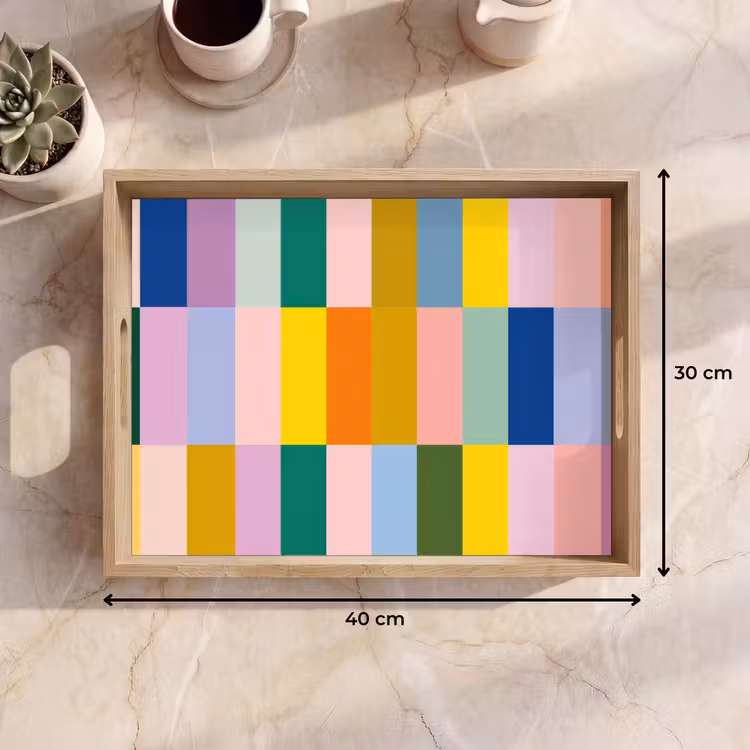 Dienblad - Stroken - Blauw - Patroon - Abstract — 9