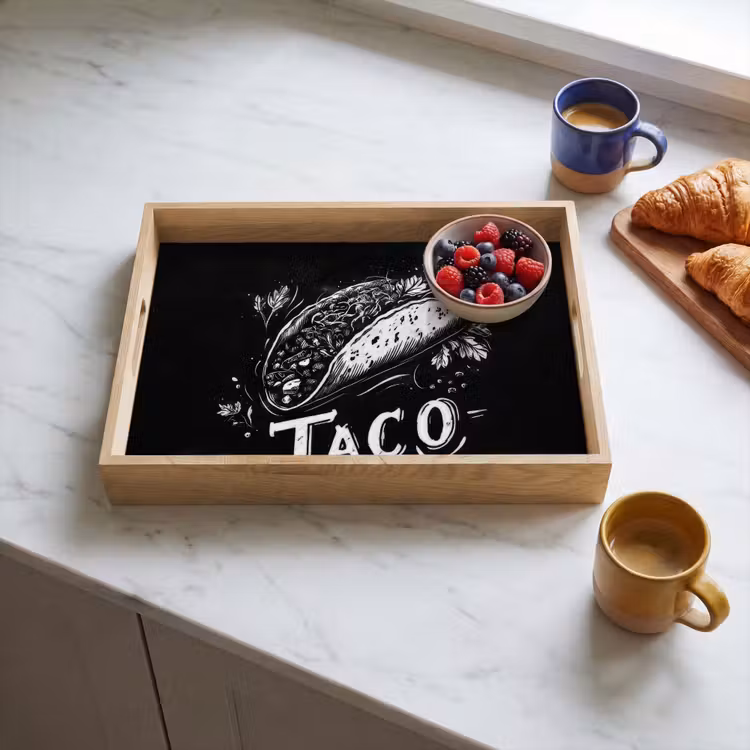 Dienblad - Taco - Kruiden - Witte krijtstijl - Tekst — 4