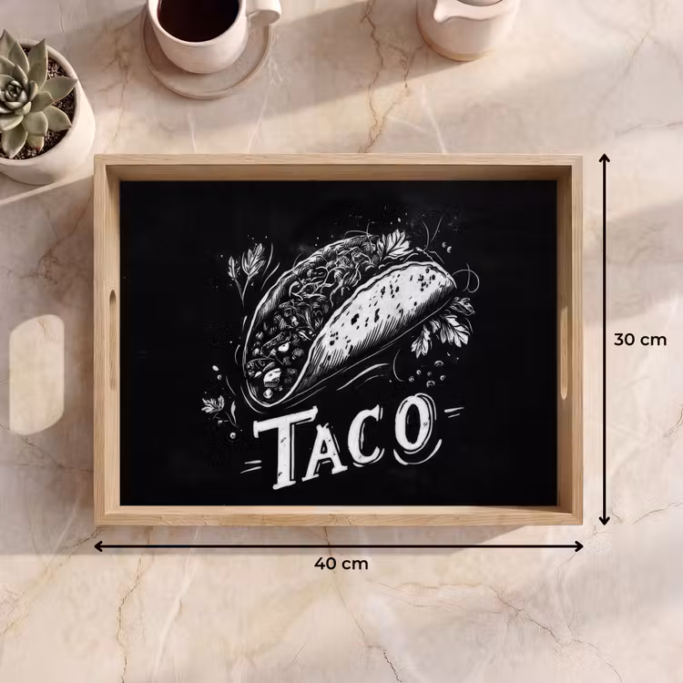 Dienblad - Taco - Kruiden - Witte krijtstijl - Tekst — 9