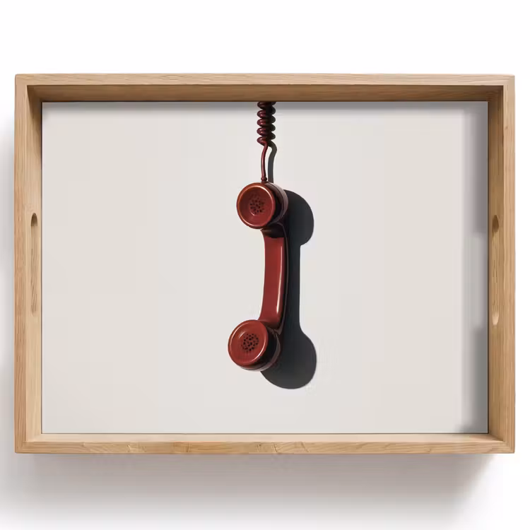Dienblad - Telefoon - Koord - Rood - Minimalistisch — 1