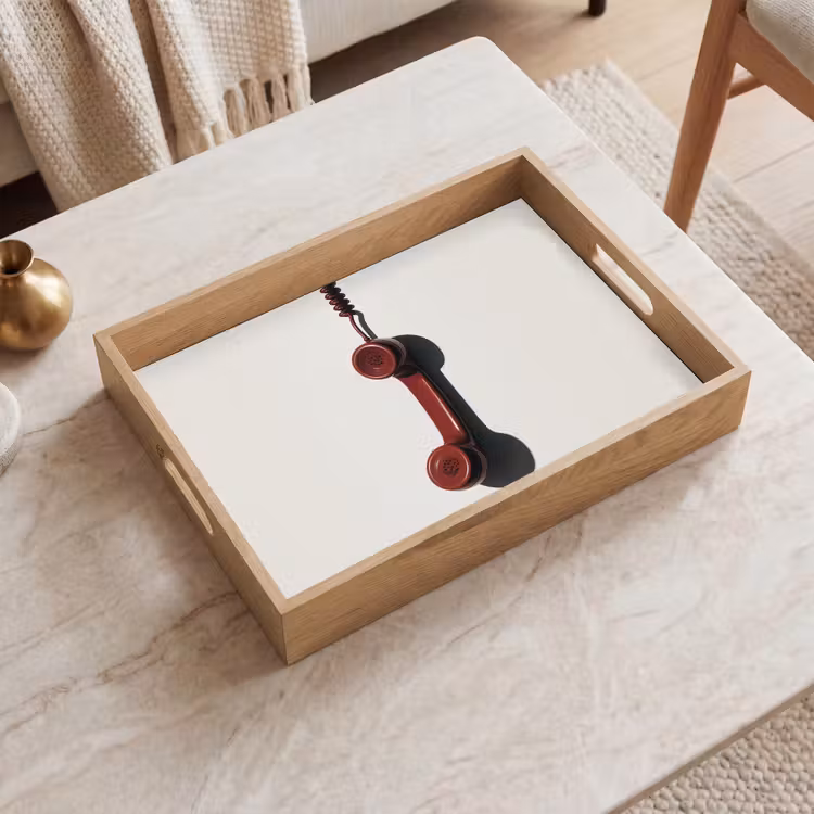 Dienblad - Telefoon - Koord - Rood - Minimalistisch — 2