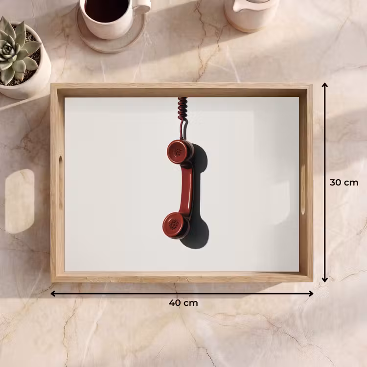 Dienblad - Telefoon - Koord - Rood - Minimalistisch — 9