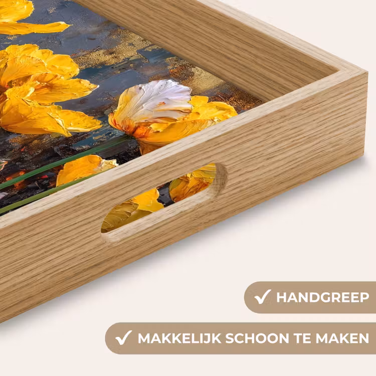 Dienblad - Tulpen - Geel - Penseelstreken - Abstract — 5