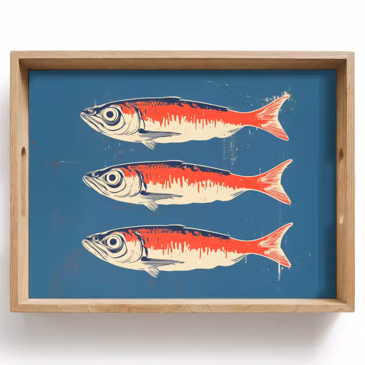 Dienblad - Vissen - Rood - Blauw — 1