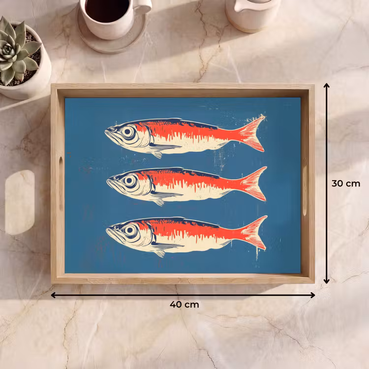 Dienblad - Vissen - Rood - Blauw — 9