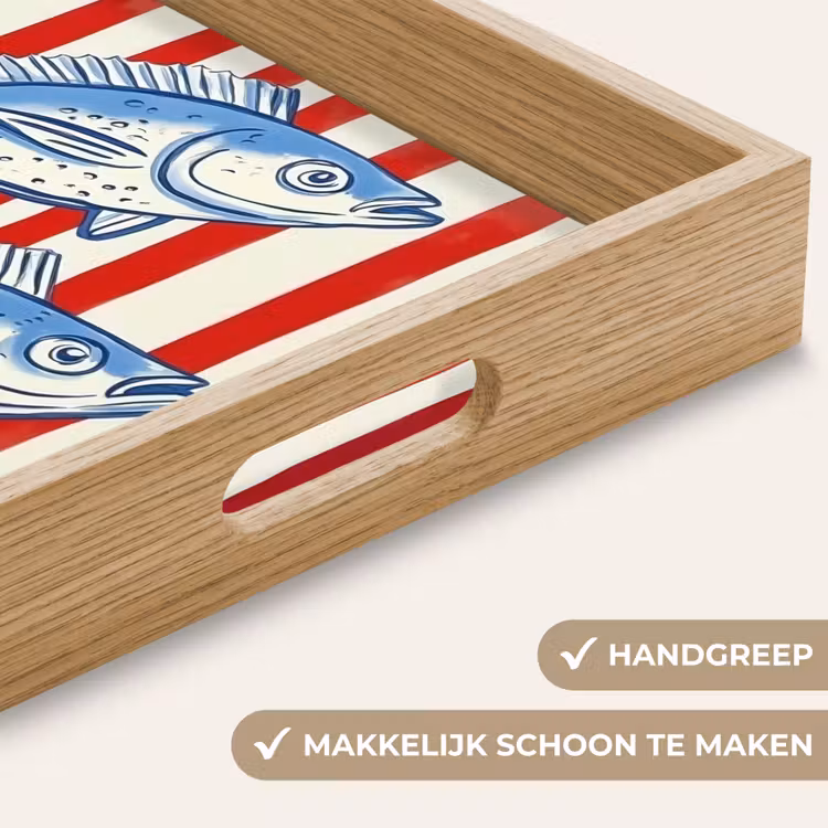 Dienblad - Vissen - Verticale strepen - Blauw - Rood — 5