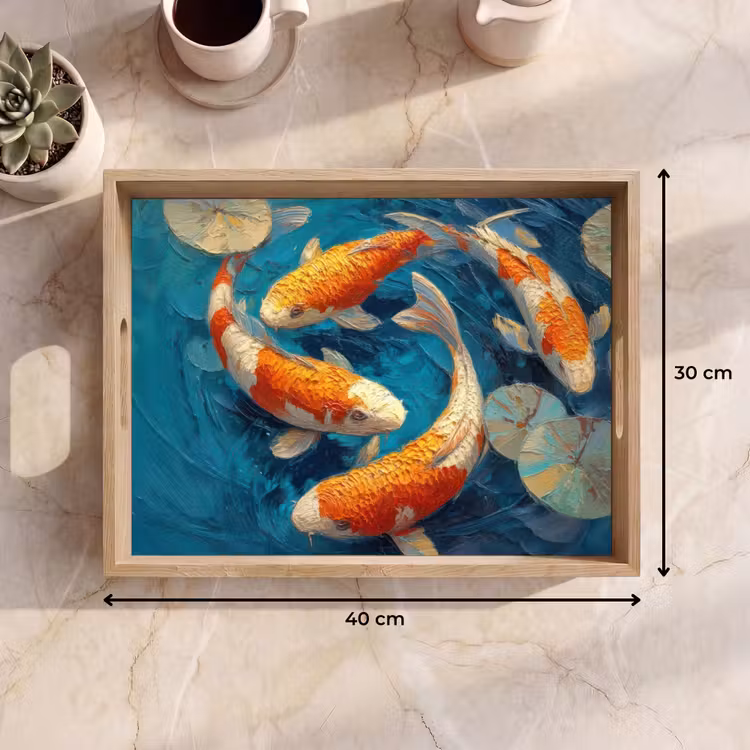 Dienblad - Vissen - Waterlelies - Oranje - Water — 9