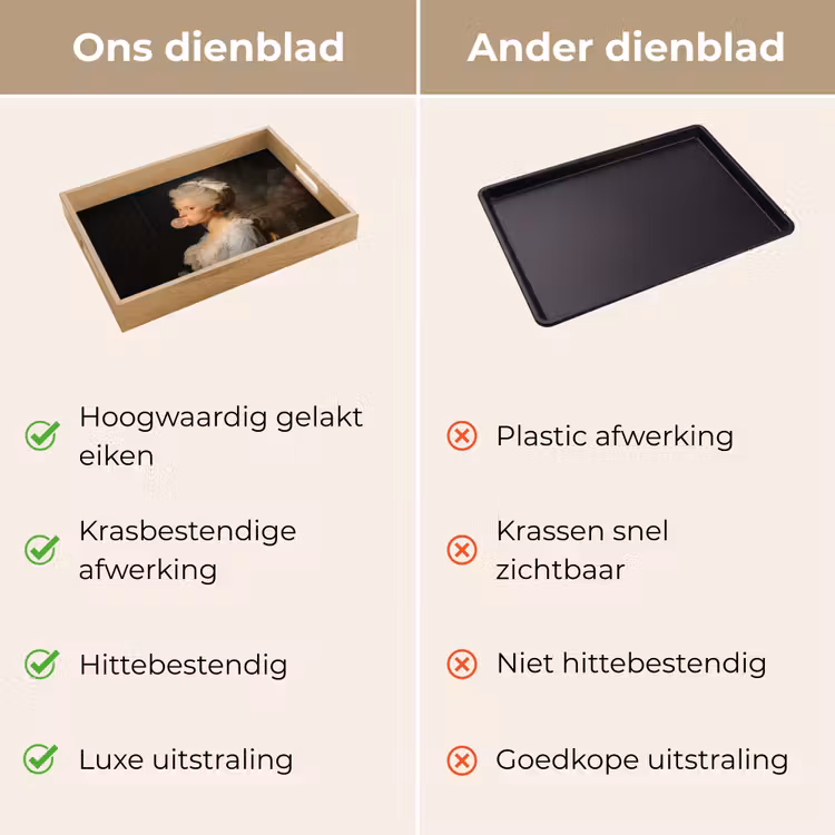 Dienblad - Vrouw - Barokjurk - Kauwgom — 3