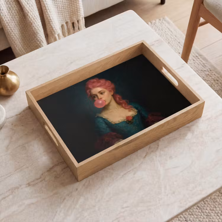 Dienblad - Vrouw - Portret - Kauwgombel — 2