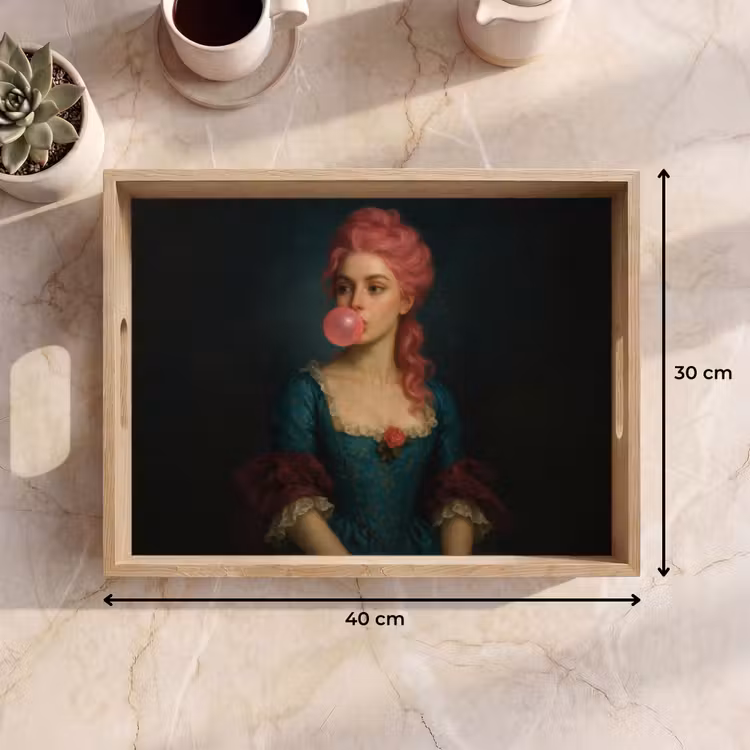 Dienblad - Vrouw - Portret - Kauwgombel — 9