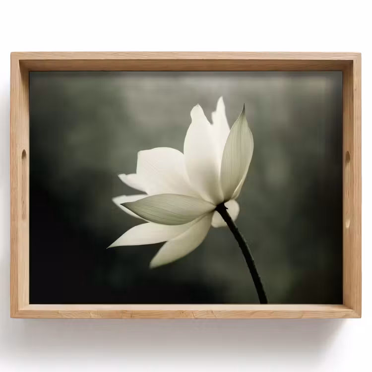Dienblad - Wit - Lotus - Donker - Bloem — 1