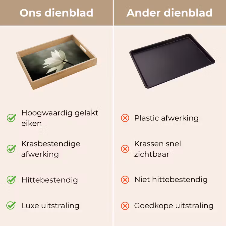 Dienblad - Wit - Lotus - Donker - Bloem — 3