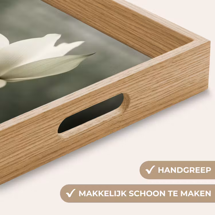 Dienblad - Wit - Lotus - Donker - Bloem — 5