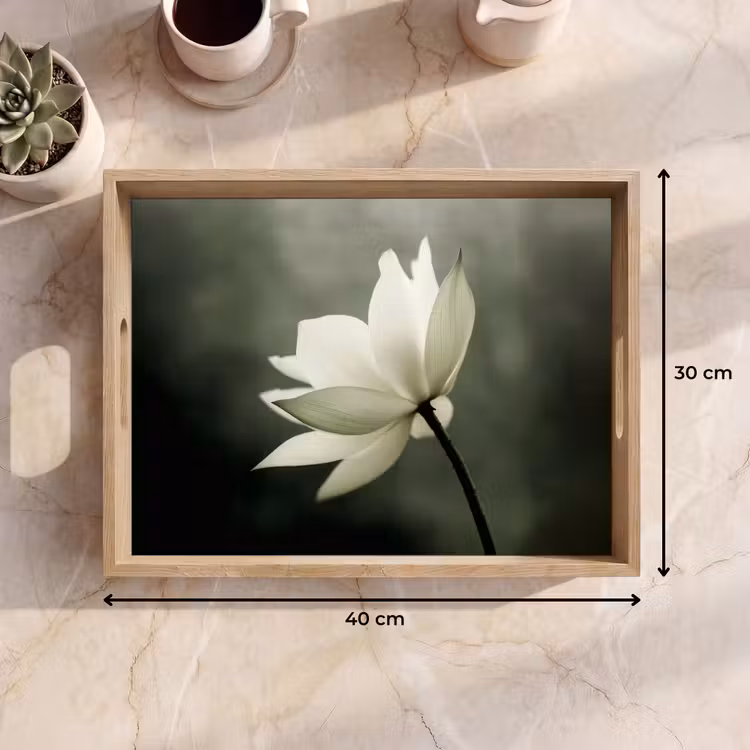 Dienblad - Wit - Lotus - Donker - Bloem — 9