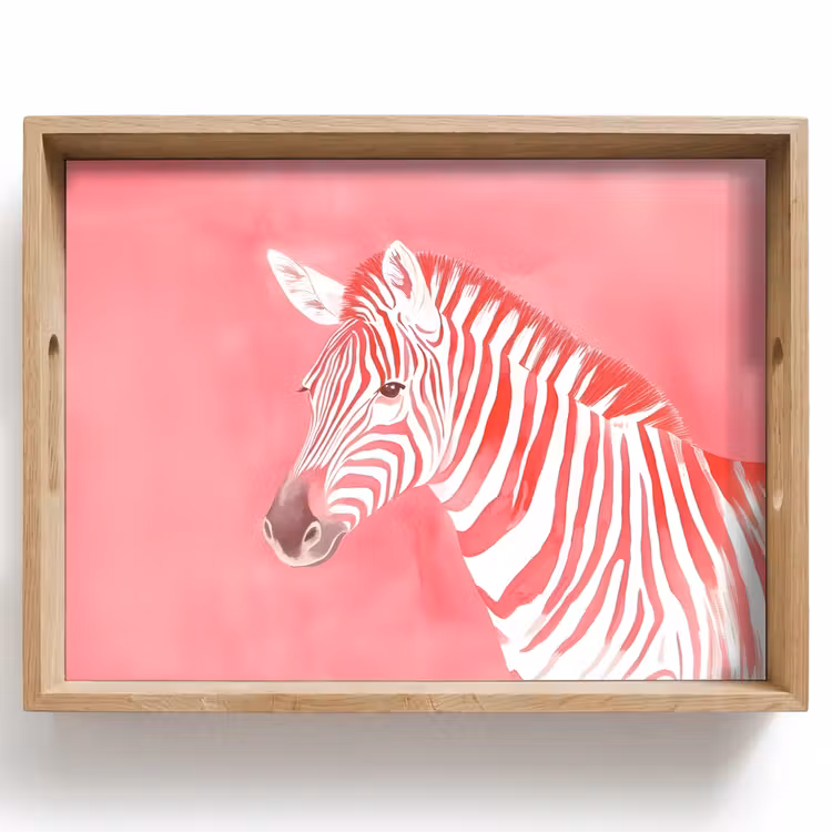 Dienblad - Zebra - Pink - Verf — 1
