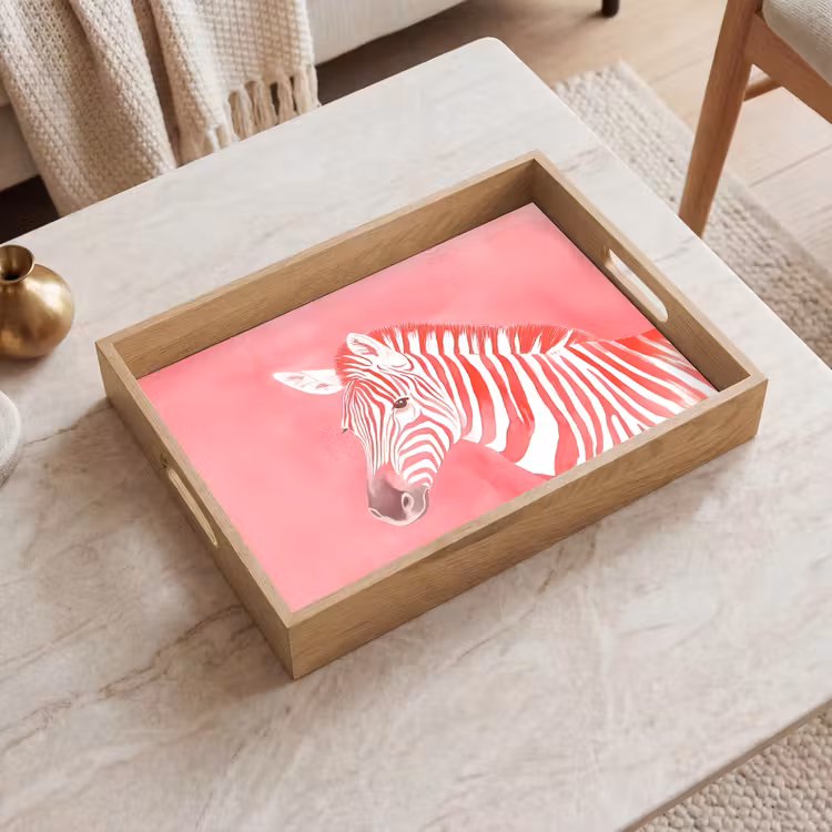 Dienblad - Zebra - Pink - Verf — 2