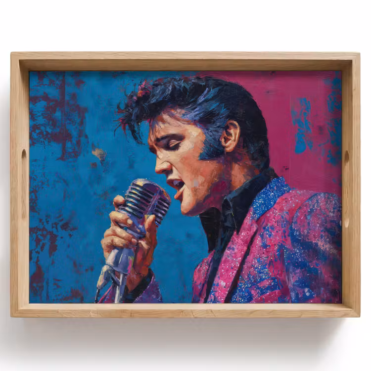 Dienblad - Zingende man - Glitterjas - Microfoon — 1