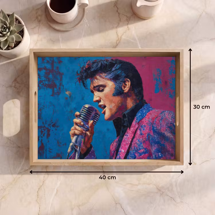 Dienblad - Zingende man - Glitterjas - Microfoon — 9