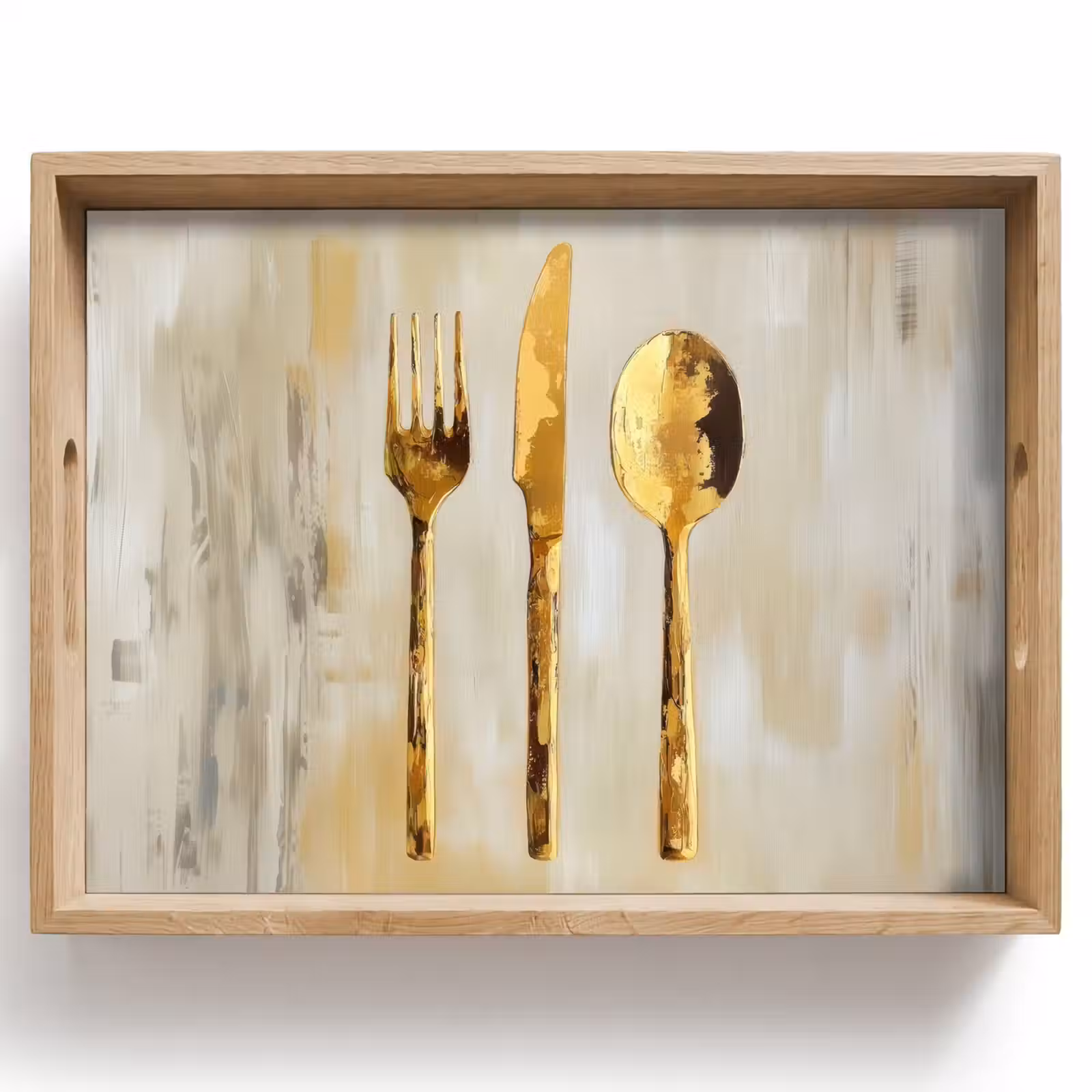 Dienblad - Verf - Goud - Bestek — 1