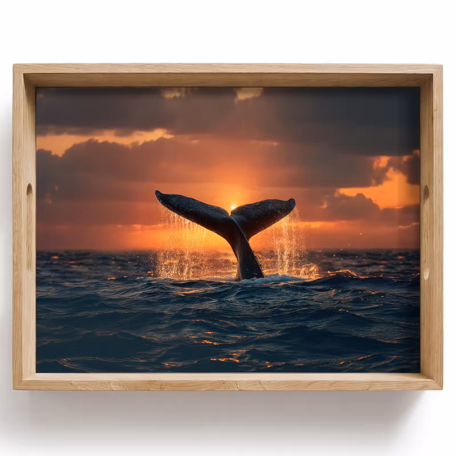 Dienblad - Walvis staart - Water - Zonsondergang — 1