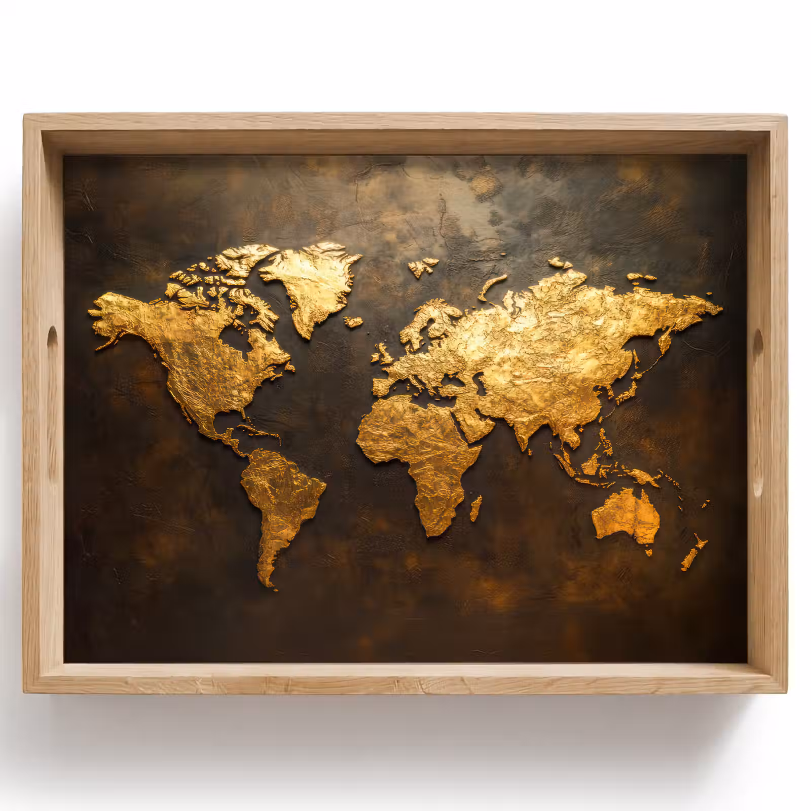 Dienblad - Wereldkaart - Goud - Roest — 1