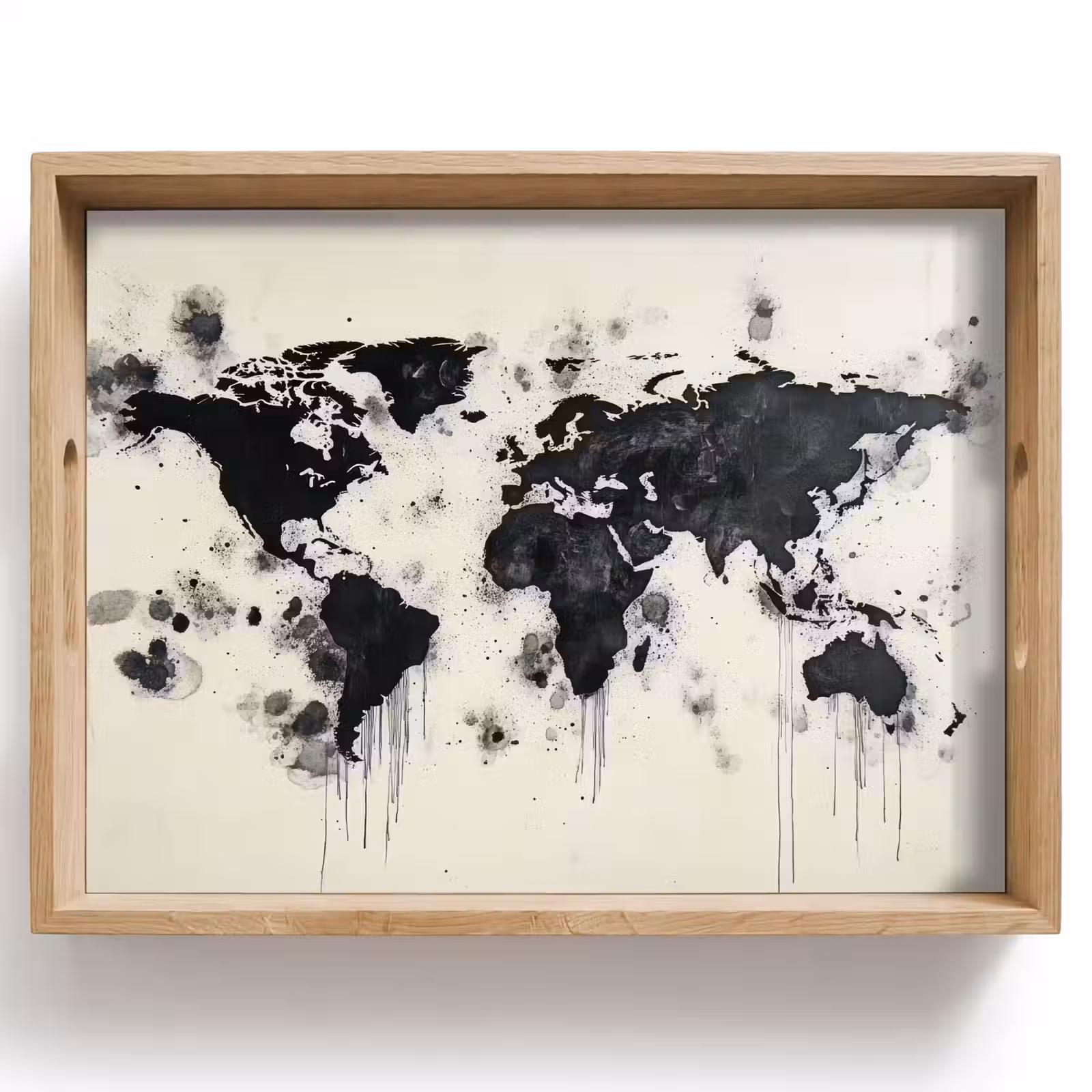 Dienblad - Wereldkaart - Zwart - Inkt — 1
