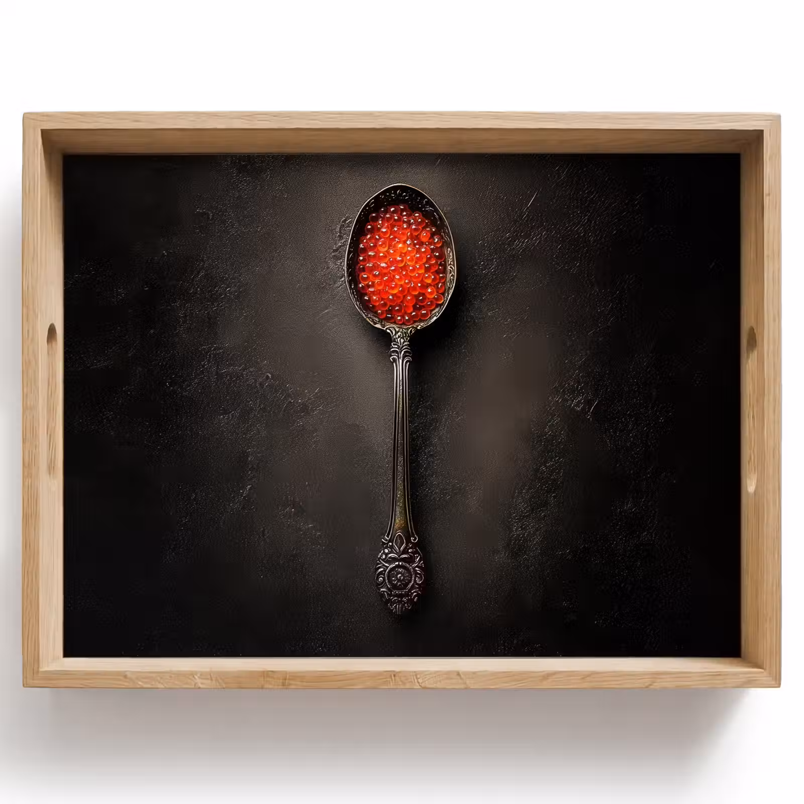 Dienblad - Zwart - Lepel - Caviar — 1