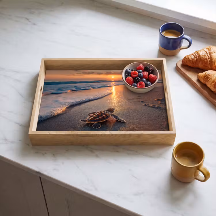 Dienblad - Schildpad - strand - Zonsondergang — 4