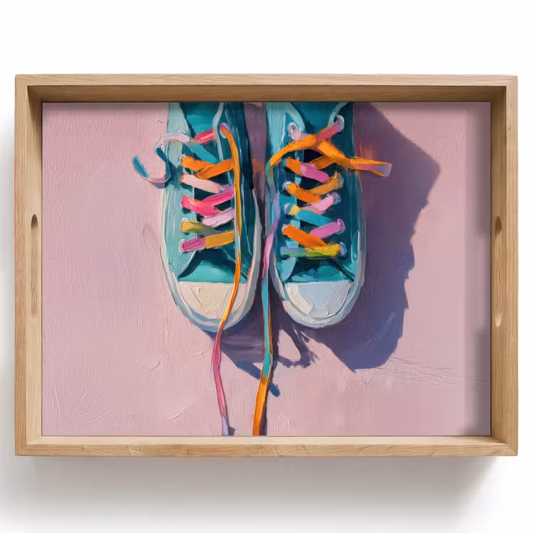 Dienblad - Sneakers - Veters - Kleurrijk - Schaduw — 1