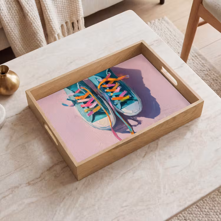 Dienblad - Sneakers - Veters - Kleurrijk - Schaduw — 2