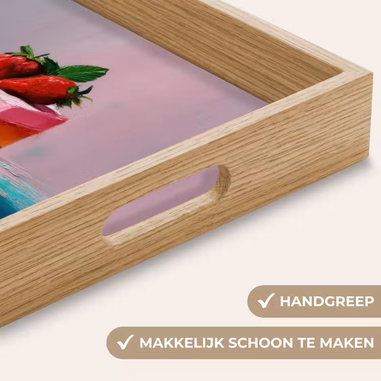 Dienblad - Taartje - Aardbeien - Glazuur - Kleurrijk — 5