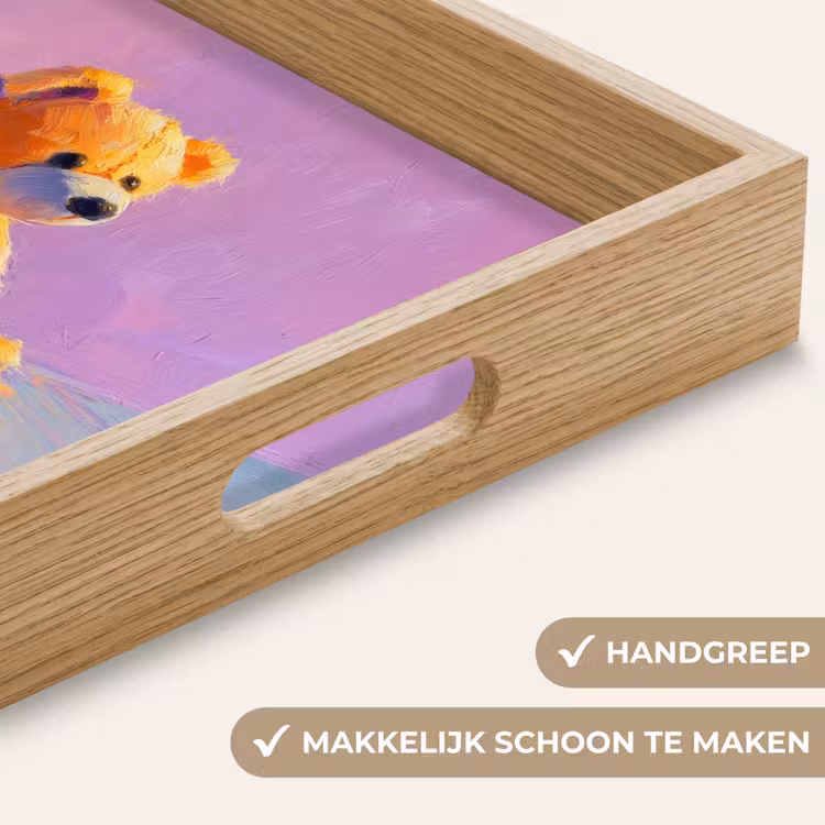 Dienblad - Teddybeer - Schaduw - Penseelstreken - Paars — 5