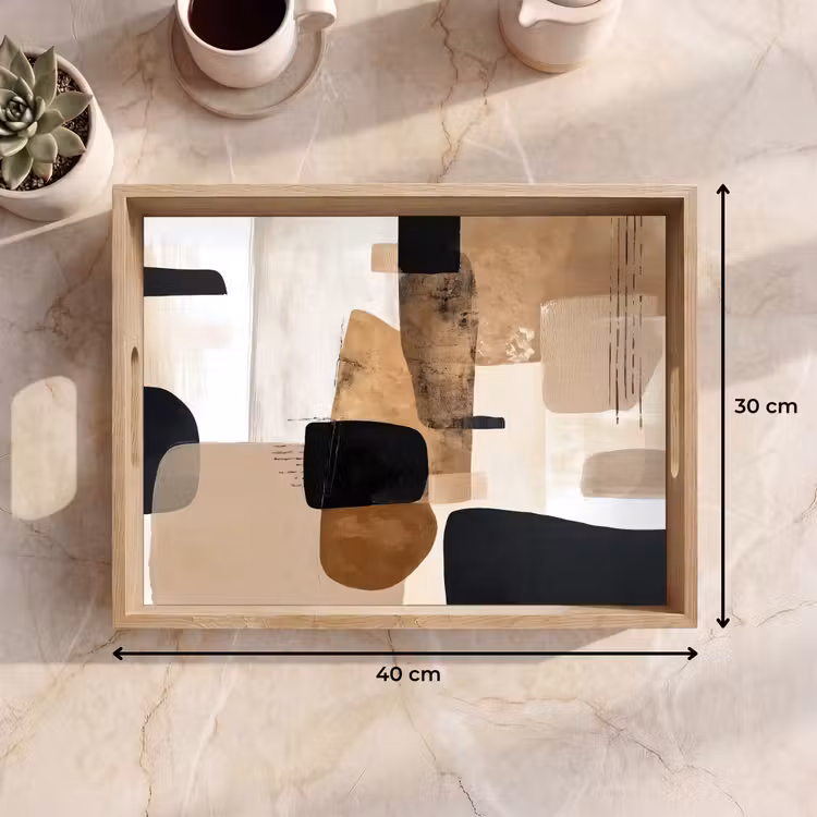 Dienblad - Vlakken - Abstract - Zwart - Strepen — 9