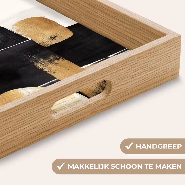 Dienblad - Vormen - Penseelstreken - Abstract - Goud — 5