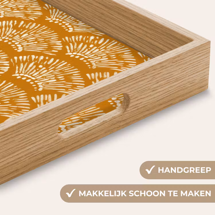 Dienblad - Waaierachtige motieven - Geel - Vintage — 5