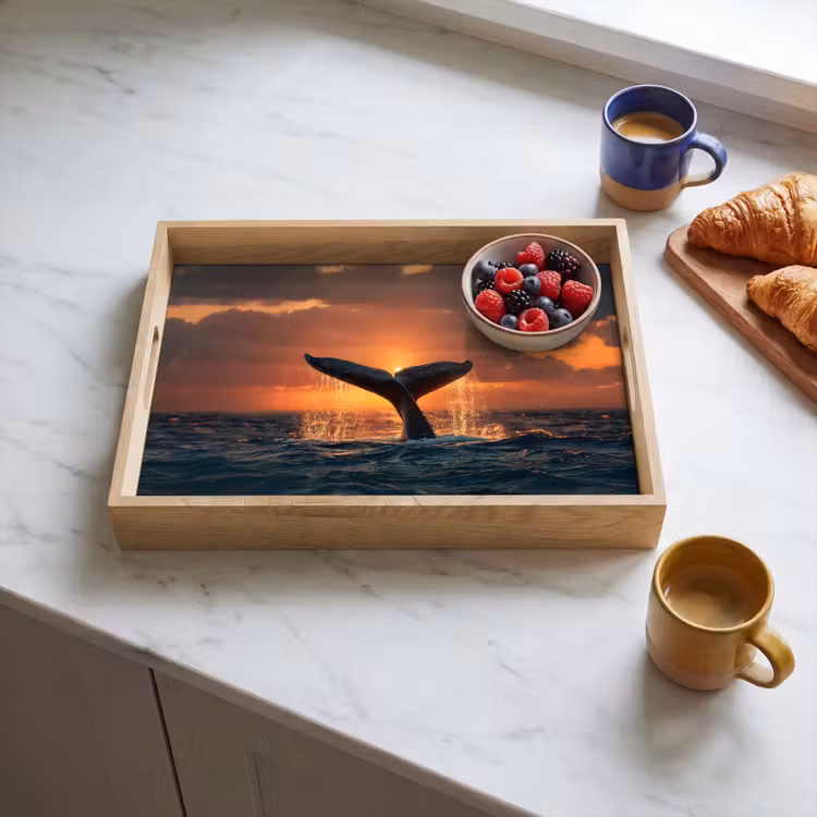 Dienblad - Walvis staart - Water - Zonsondergang — 4