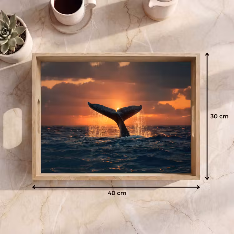Dienblad - Walvis staart - Water - Zonsondergang — 9