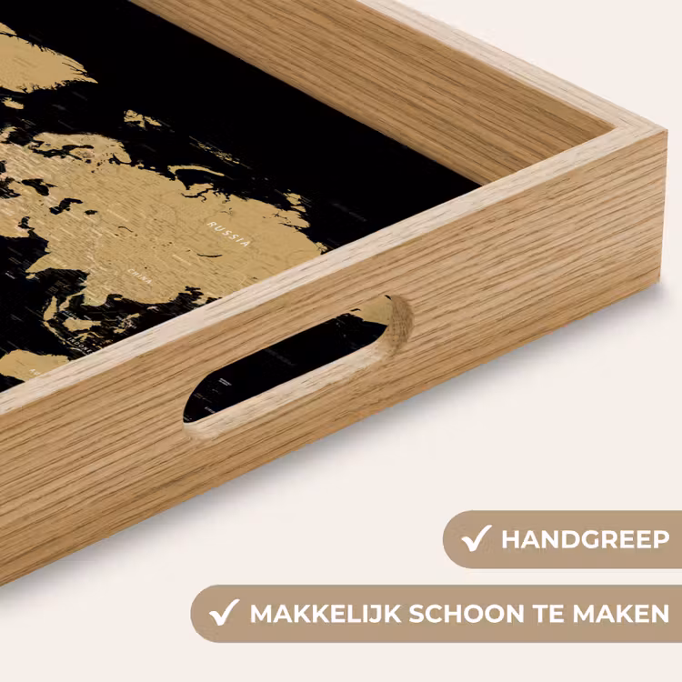 Dienblad - Wereldkaart - Beige - Zwart — 5