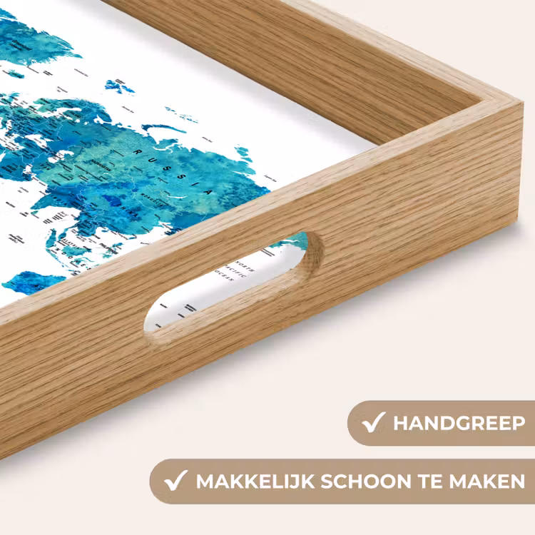 Dienblad - Wereldkaart - Blauw - Kleurrijk — 5