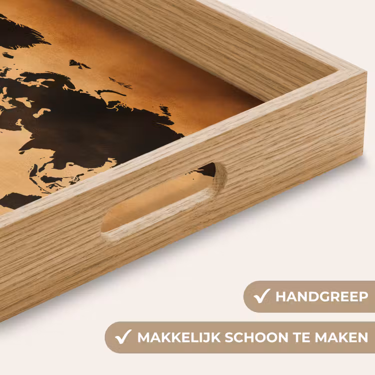 Dienblad - Wereldkaart - Bruin - Kaart — 5