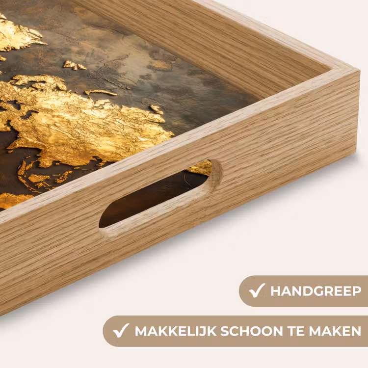 Dienblad - Wereldkaart - Goud - Roest — 5