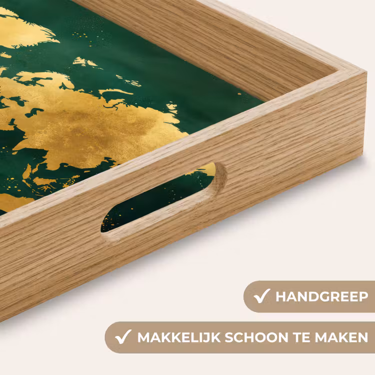 Dienblad - Wereldkaart - Groen - Goud — 5
