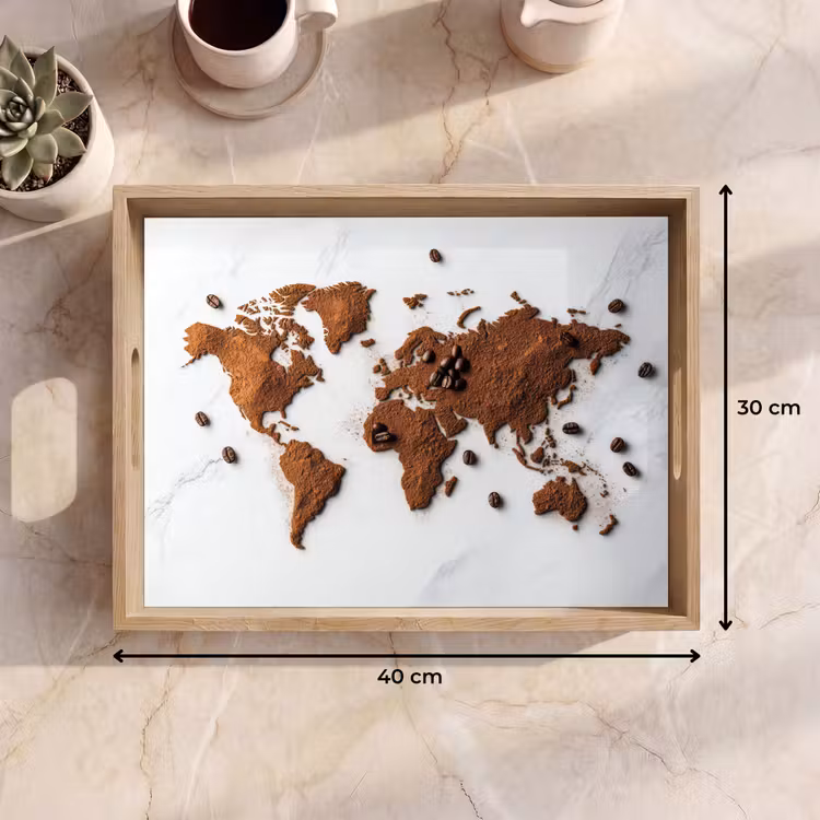 Dienblad - Wereldkaart - Koffie - Marmer — 9