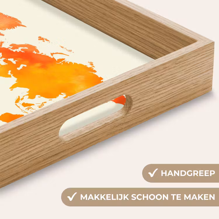 Dienblad - Wereldkaart - Oranje - Kleurrijk — 5