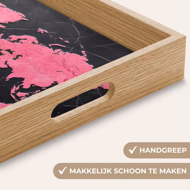 Dienblad - Wereldkaart - Roze - Marmer — 5