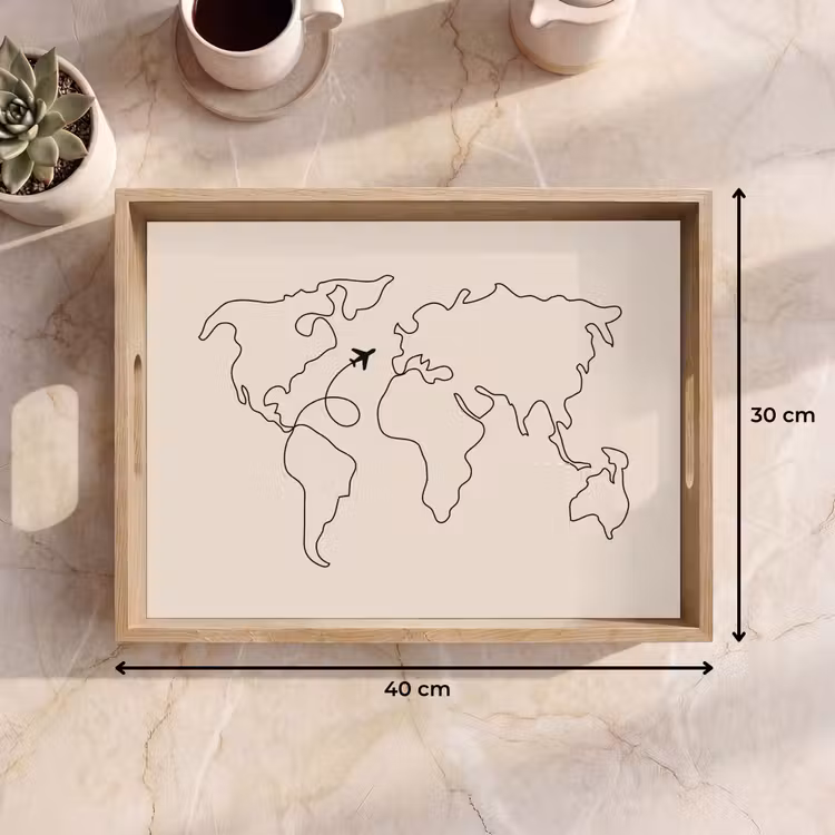 Dienblad - Wereldkaart - Simpel - Vliegtuig — 9