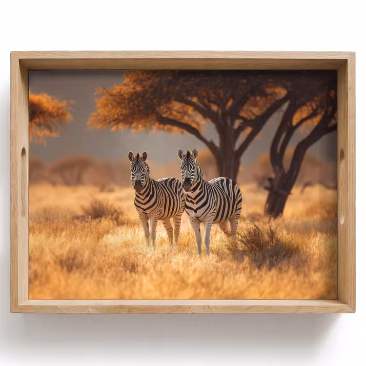 Dienblad - Zebra's - Savannelandschap - Gras — 1