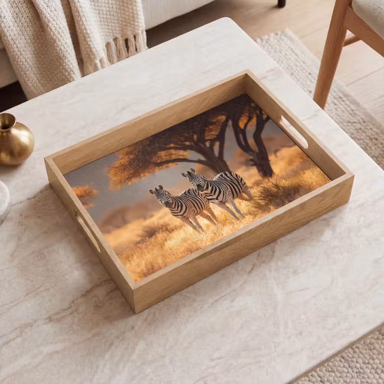 Dienblad - Zebra's - Savannelandschap - Gras — 2